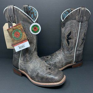 Laredo Womens Distressed Black Spellbound Studded